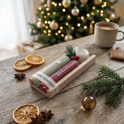 Weihnachtliches Kerzenduo
