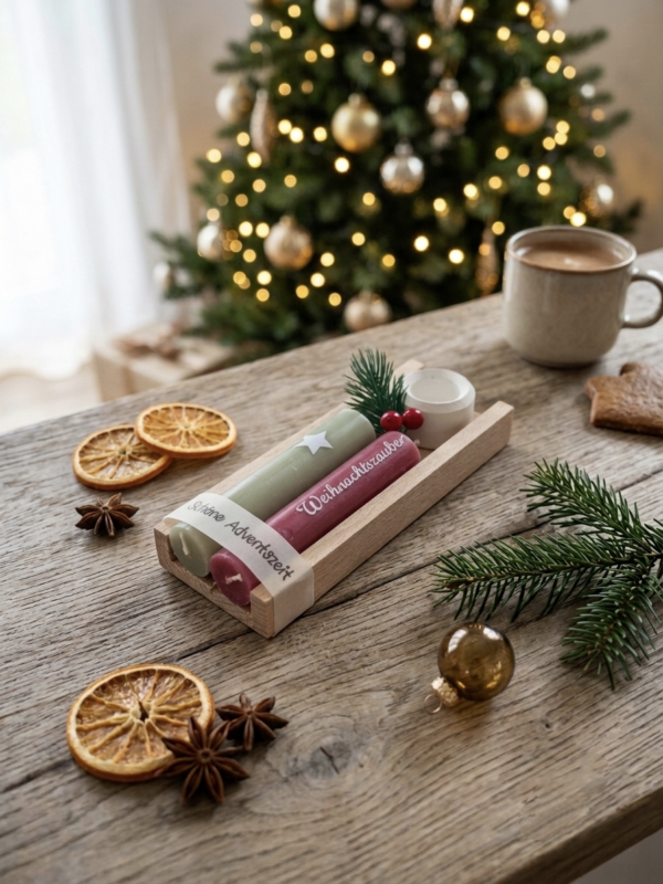 Weihnachtliches Kerzenduo